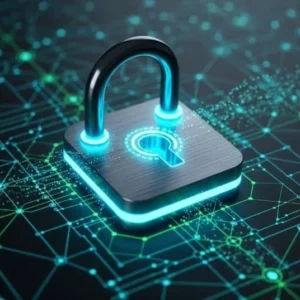 Business cybersecurity best practices illustrating secure login authentication, data protection, endpoint security, and cyber threat prevention for organizations.