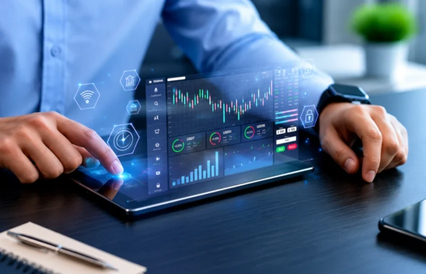 Technologies Driving Digital Transformation in Modern Business Modern business technology ecosystem featuring cloud computing, artificial intelligence, automation, data analytics, IoT, and cybersecurity connected through a digital network.